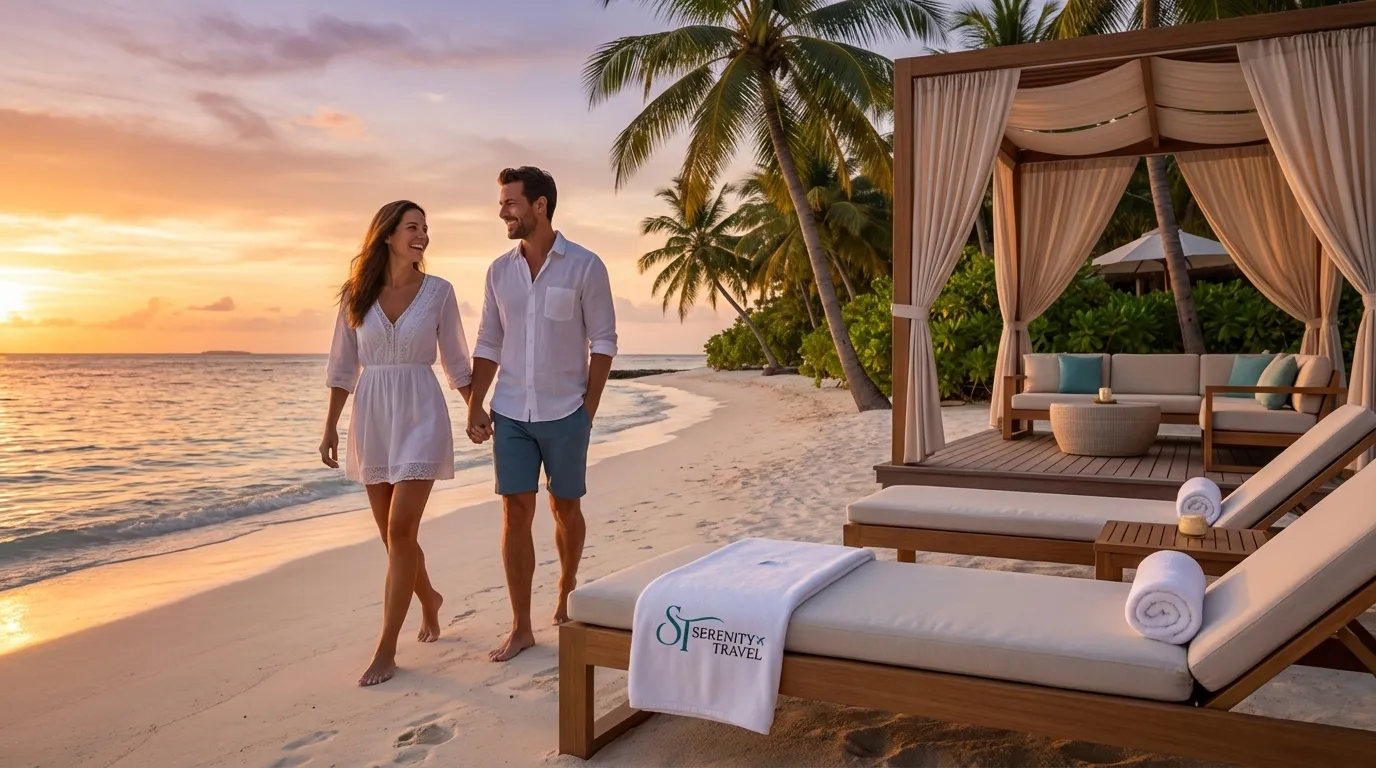 משפחה נהנית מחופשה יוקרתית על החוף